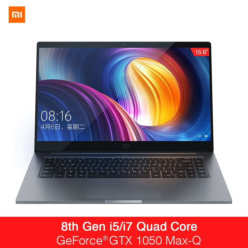 Xaomi Mi Notebook Pro 15.6 Inch GTX 1050 Max-Q Intel Core i7 16G/i5 8G CPU NVIDIA 4GB GDDR5 Laptop Fingerprint Windows 10