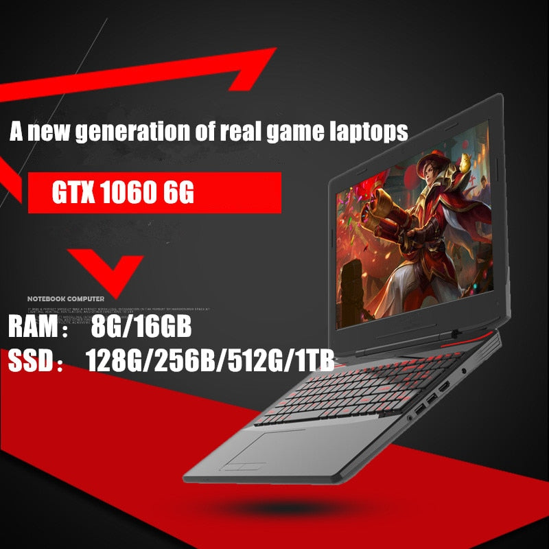 I7-7700 6G independent video card game laptop  15.6 inch 8G/16G DDR4 RAM 128G 256G 512G 1TB SSD Note ComputerBacklit Keyboard
