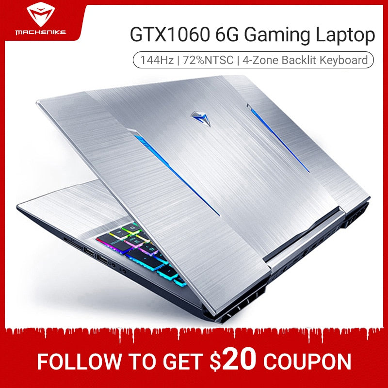Machenike T90-T6C i7 GTX1060 Gaming Laptop 2020 Intel core i7 8750H GTX1060 8GB 256G 15.6'' 144Hz 72%NTSC RGB Keyboard notebook