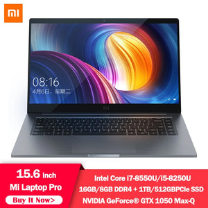 Original Xiaomi Notebook Pro 15.6 inch GTX 1050 Max-Q 16GB/8GB DDR4 Laptop i7-8550U/i5-8250U 1TB SSD Game Office Computer